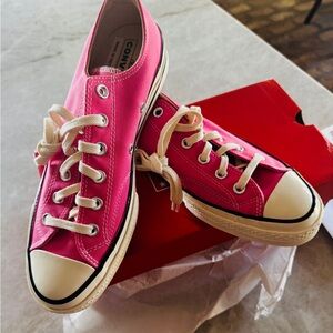NEW! -CONVERSE Chuck Taylor 70 Ox LOW -PINK -EGRET -BLACK -Women’s 8 -Men’s 10